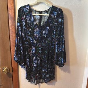Chico's Black and Blue Paisley Women's Top